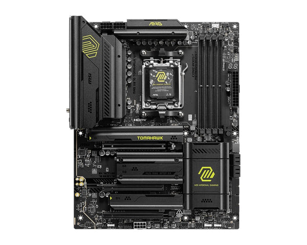 MSI MAG X870 TOMAHAWK WIFI, AMD AM5 ATX Motherboard 4x DDR5~256GB, 3x PCIe x16, 4x M.2, 5x USB 3.2, 4x USB2.0, 3x USB-C