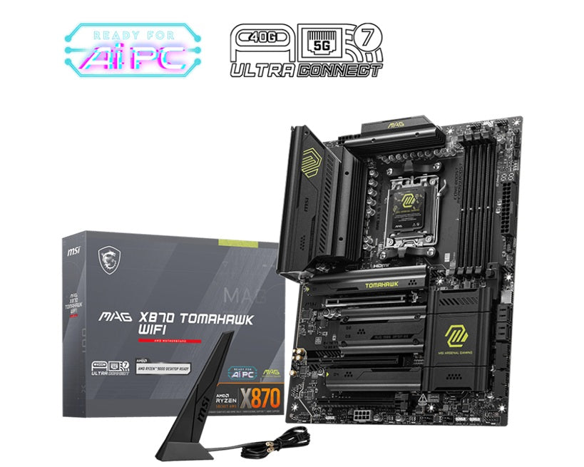 MSI MAG X870 TOMAHAWK WIFI, AMD AM5 ATX Motherboard 4x DDR5~256GB, 3x PCIe x16, 4x M.2, 5x USB 3.2, 4x USB2.0, 3x USB-C - Image 5