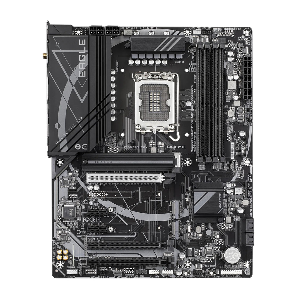 Gigabyte Z790 EAGLE AX Intel LGA 1700 ATX Motherboard, 4x DDR5 ~192GB, 3x PCI-E x16, 3x M.2, 4x SATA,  5x USB 3.2, 1x USB-C, 2x USB 2.0 - Image 2