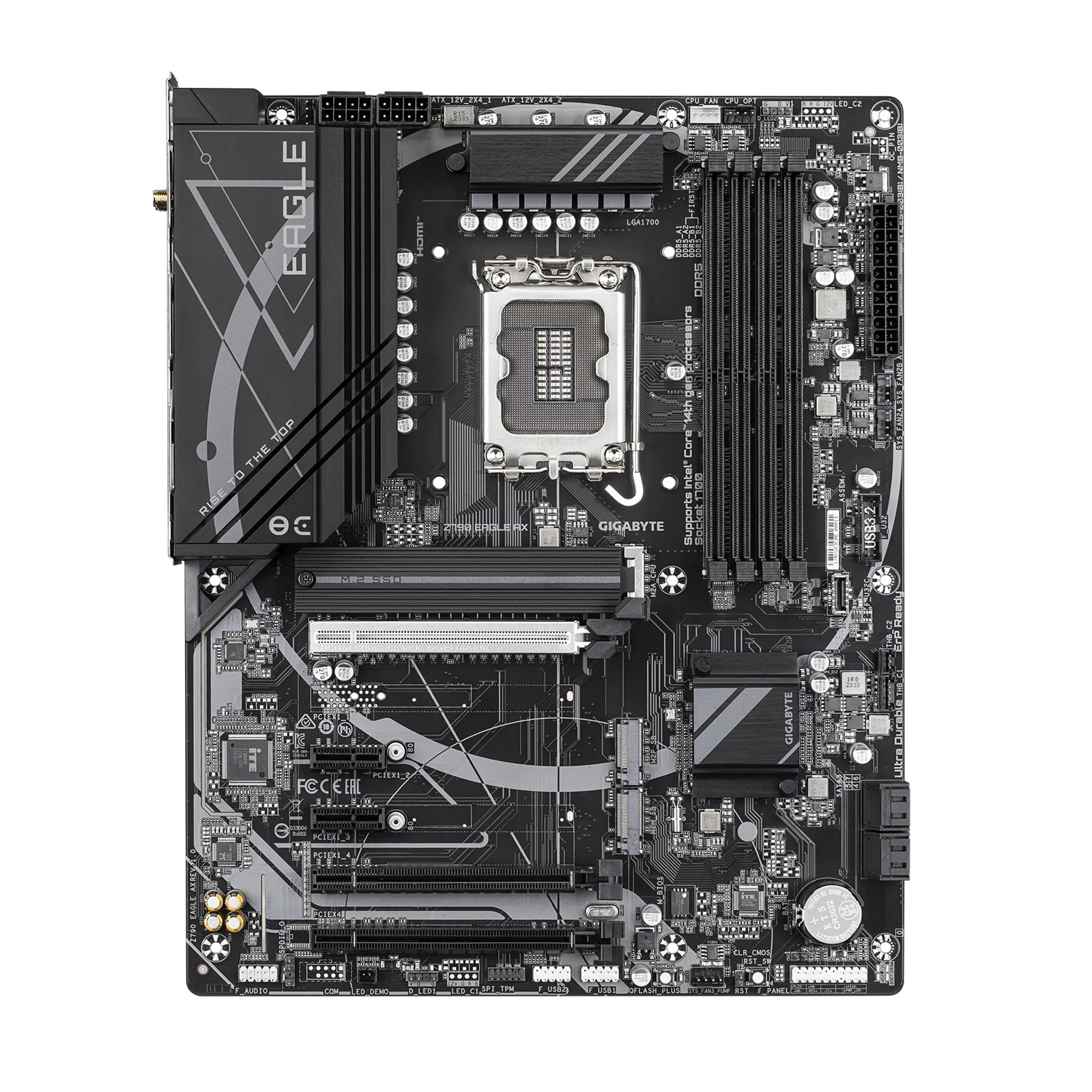 Gigabyte Z790 EAGLE AX Intel LGA 1700 ATX Motherboard, 4x DDR5 ~192GB, 3x PCI-E x16, 3x M.2, 4x SATA,  5x USB 3.2, 1x USB-C, 2x USB 2.0 - Image 2