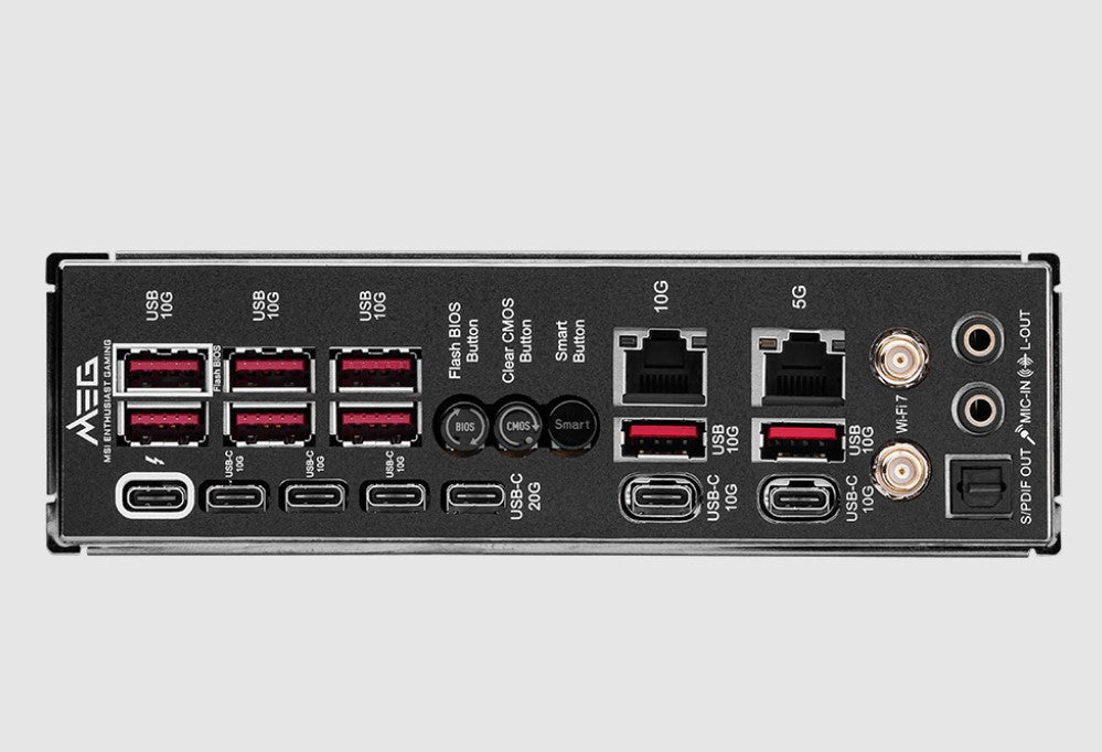 MSI MEG Z890 GODLIKE, INTEL Z890, 4x DDR5 256GB, 2x PCI-E x16 slot, 1x PCI-E x4, 8x M.2, 4x USB 2.0 , 7x USB C, Intel® Killer™ BE1750x Wi-Fi 7 - Image 3