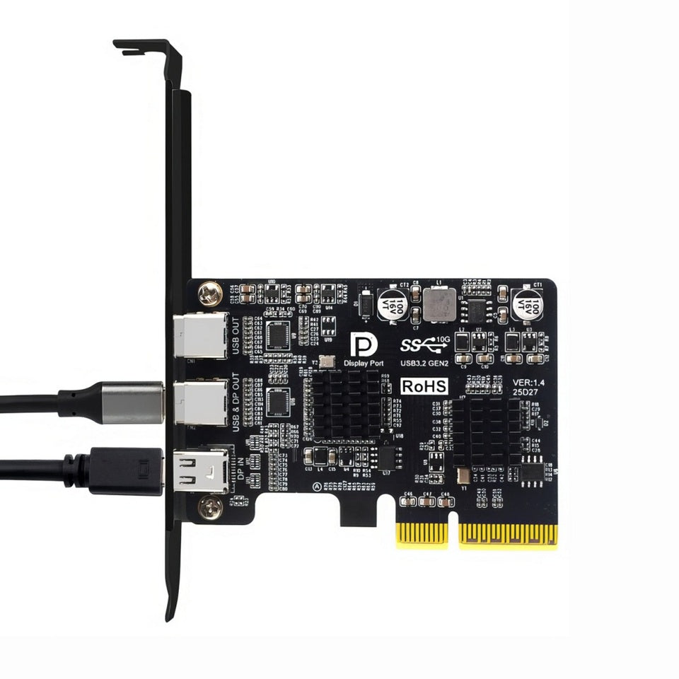 Simplecom EC365 PCIe x4 to 2-Port USB 3.2 Gen II Type-C with Mini DisplayPort Input for USB-C DP Alt Mode Expansion Card - Image 2