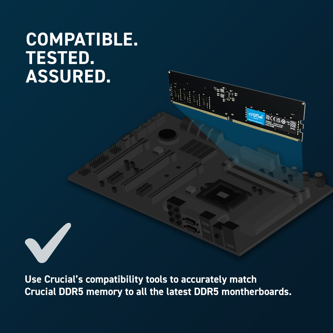 Crucial 32GB (2x16GB) DDR5 UDIMM 4800MHz CL40 Desktop PC Memory ~CT2K16G56C46U5 CT32G48C40U5 - Image 4
