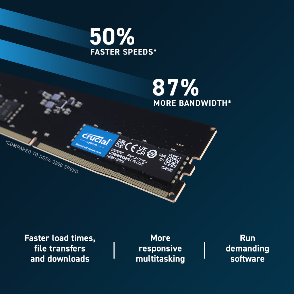 Crucial 32GB (2x16GB) DDR5 UDIMM 5600MHz CL46 Desktop PC Memory - Image 3