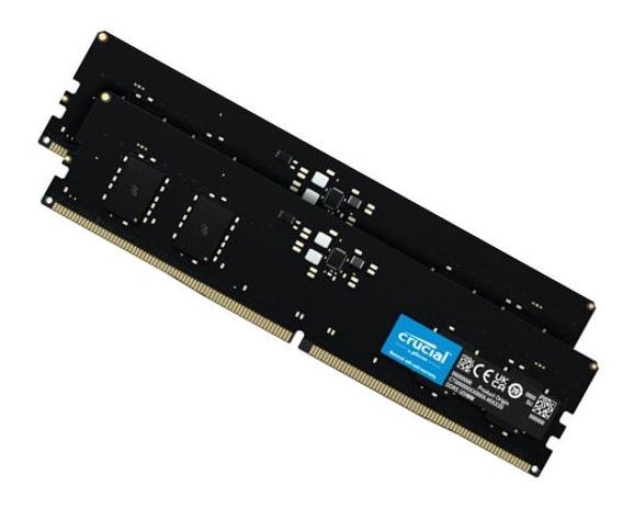 Crucial 64GB (2x32GB) DDR5 UDIMM 5600MHz CL46 Desktop PC Memory - Image 1