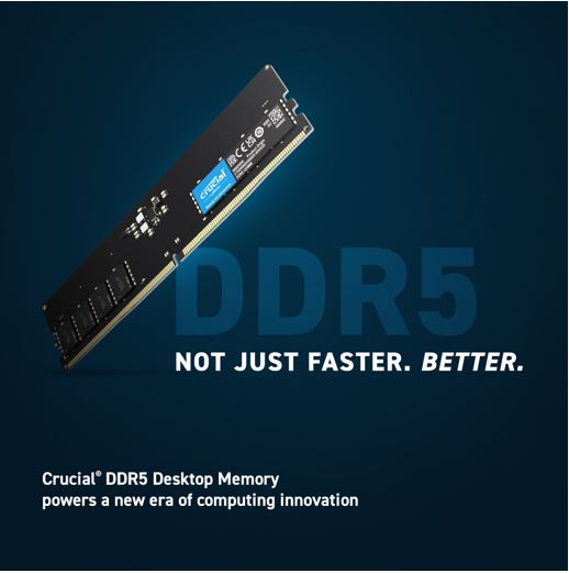 Crucial 64GB (2x32GB) DDR5 UDIMM 5600MHz CL46 Desktop PC Memory - Image 2