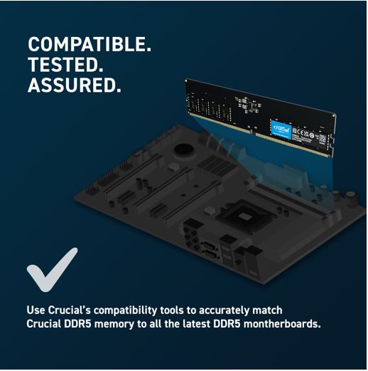 Crucial 64GB (2x32GB) DDR5 UDIMM 5600MHz CL46 Desktop PC Memory - Image 4