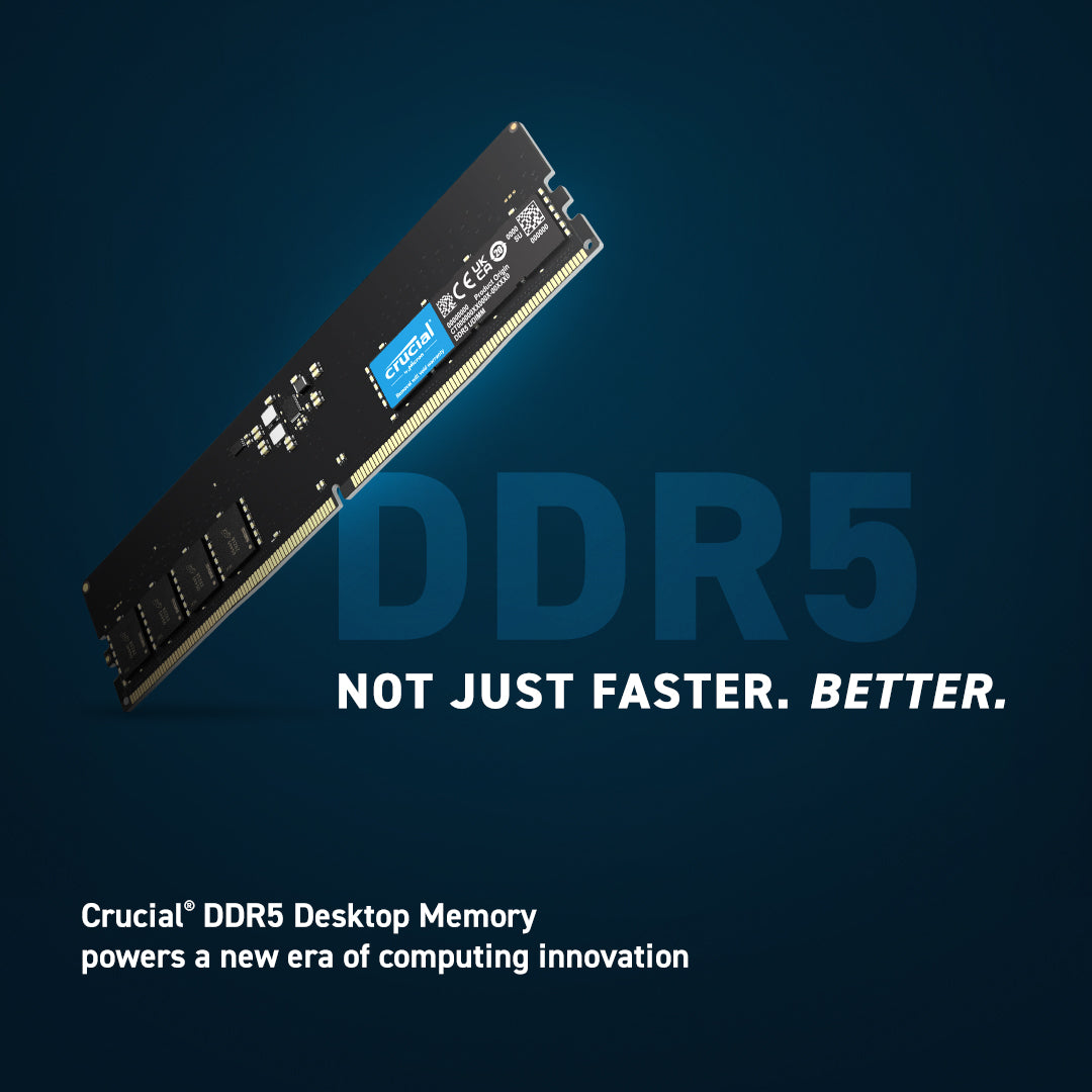 Crucial 64GB (2x32GB) DDR5 UDIMM 5600MHz CL46 Desktop PC Memory - Image 2