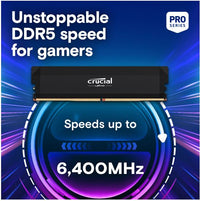 Crucial Pro 64GB (2x32GB) DDR5 UDIMM 6400MHz CL40 Black Heat Spreader Support Intel XMP AMD Ryzen Desktop PC Gaming Memory - Image 2