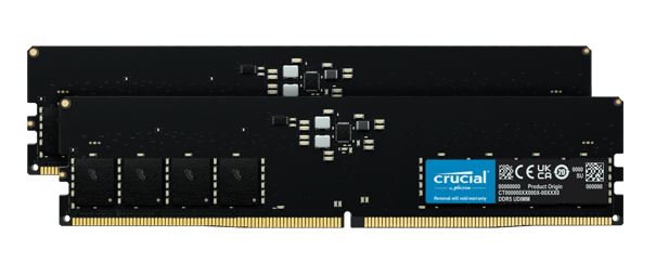 Crucial 128GB (2x64GB) DDR5 UDIMM 5600MHz CL46 Desktop PC Memory - Image 1