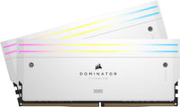 Corsair Dominator Titanium RGB 64GB (2x32GB) DDR5 DRAM 6000MT/s CL30 Intel XMP Memory Kit — White - Image 1