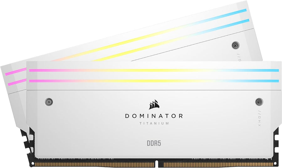Corsair Dominator Titanium RGB 64GB (2x32GB) DDR5 DRAM 6000MT/s CL30 Intel XMP Memory Kit — White