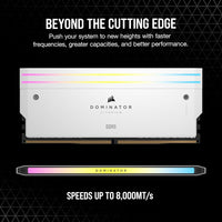 Corsair Dominator Titanium RGB 64GB (2x32GB) DDR5 DRAM 6000MT/s CL30 Intel XMP Memory Kit — White - Image 2