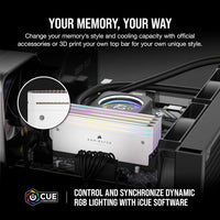 Corsair Dominator Titanium RGB 64GB (2x32GB) DDR5 DRAM 6000MT/s CL30 Intel XMP Memory Kit — White - Image 3