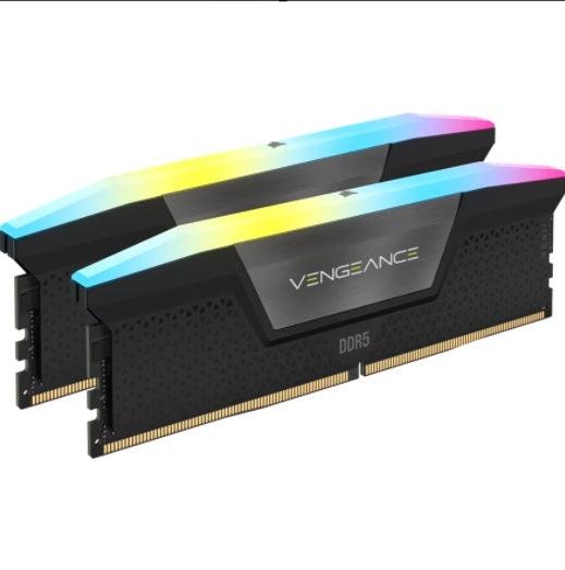 Corsair Vengeance RGB 16GB (2x8GB) DDR5 DRAM 5200MT/s CL40 Memory Kit — Black - Image 1