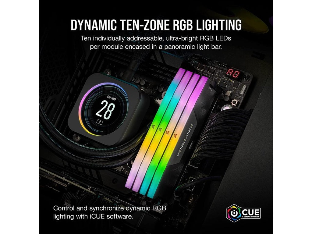 Corsair Vengeance RGB 64GB (2 x 32GB) 288-Pin PC RAM DDR5 6000 (PC5 48000) Desktop Memory - Image 3