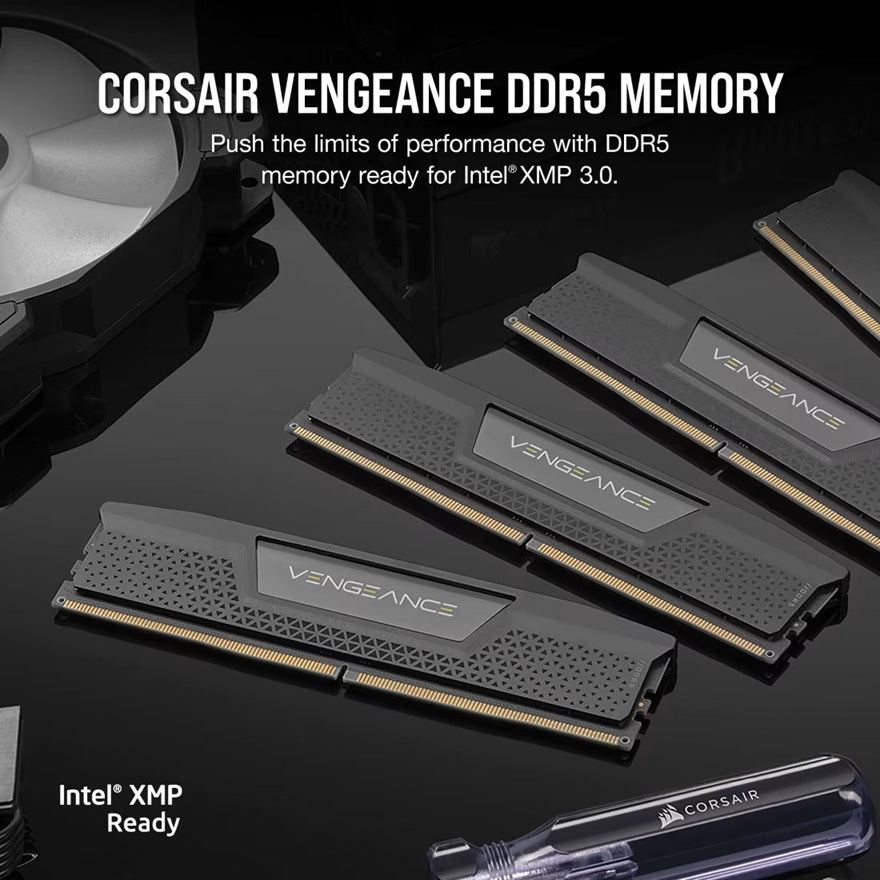 Corsair Vengeance 64GB (2x32GB) DDR5 DRAM 6400MT/s CL42 Intel XMP Memory Kit - Black - Image 3