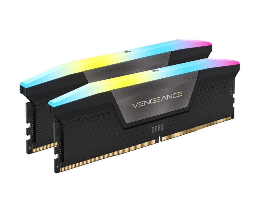 Corsair Vengeance RGB 32GB (2x16GB) DDR5 UDIMM 6200MHz C36 1.3V Desktop Gaming Memory Black - Image 1