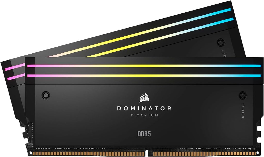 Corsair Dominator Titanium RGB 96GB (2x48GB) DDR5 DRAM 6600MT/s CL32 Intel XMP Memory Kit — Black - Image 1