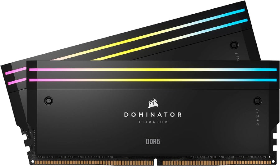 Corsair Dominator Titanium RGB 96GB (2x48GB) DDR5 DRAM 6600MT/s CL32 Intel XMP Memory Kit — Black