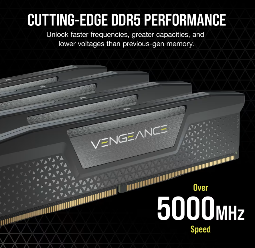 Corsair Vengeance RGB 192GB (4x48GB) DDR5 DRAM 5200MT/s CL38 Memory Kit — Black optimized for Intel® motherboards - Image 2