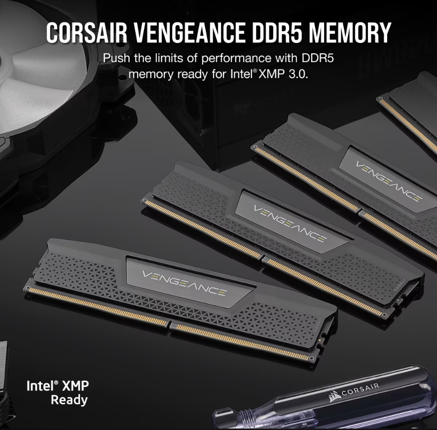 Corsair Vengeance RGB 192GB (4x48GB) DDR5 DRAM 5200MT/s CL38 Memory Kit — Black optimized for Intel® motherboards - Image 3