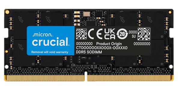 Crucial 16GB (1x16GB) DDR5 SODIMM 5600MHz CL46 Notebook Laptop Memory Tray Version ~replace CT16G48C40S5 - Image 1