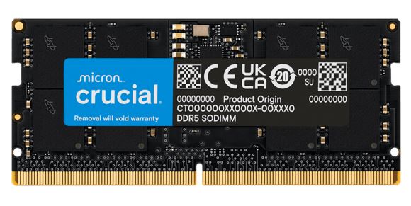 Crucial 32GB (1x32GB) DDR5 SODIMM 5600MHz CL46 Notebook Laptop Memory - Image 1