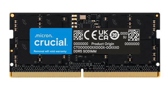 Crucial 64GB (1x64GB) DDR5 SODIMM 5600MHz CL46 Notebook Laptop Memory Tray - Image 1