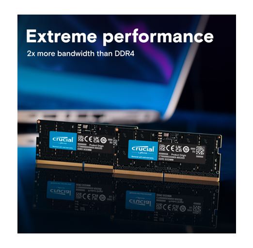 Crucial 64GB (1x64GB) DDR5 SODIMM 5600MHz CL46 Notebook Laptop Memory - Image 2