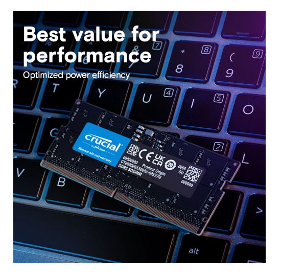 Crucial 64GB (1x64GB) DDR5 SODIMM 5600MHz CL46 Notebook Laptop Memory - Image 4