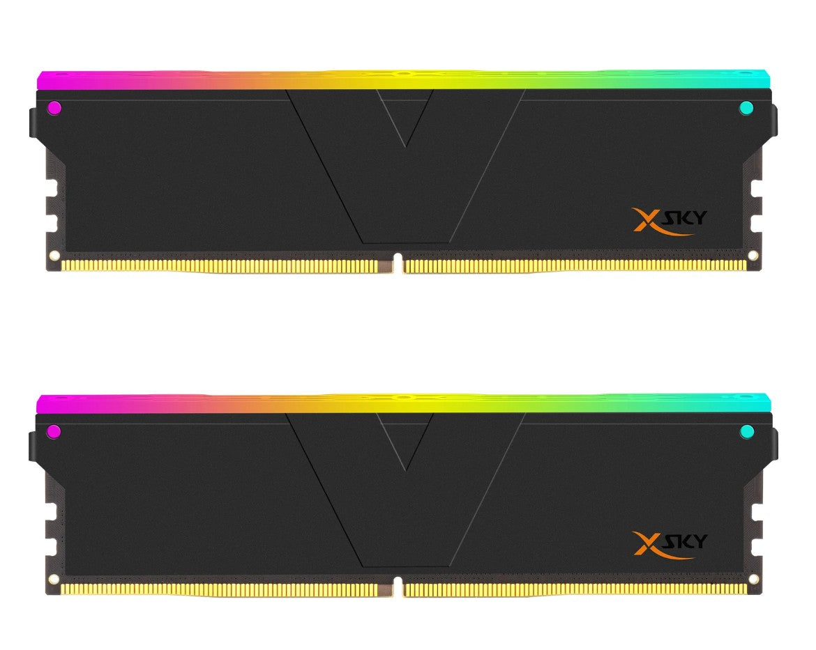 V-Color TMXSAL1660836KWK 32GB (2x16GB) DDR5 6000MHz MANTA XSKY RGB U-DIMM CL 36-38-38-96 1.25V (BLACK) AMD EXPO - Image 2