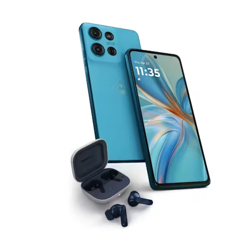 Motorola Moto G75 5G 256GB Aqua Blue with Buds *AU STOCK*, 6.8", Full HD+, 120Hz, 8GB/256GB, 50MP/16MP, Single+ eSIM, 5000mAh, 2 Years Warranty - Image 1