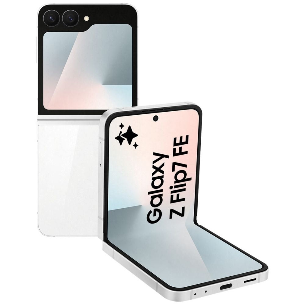Samsung Galaxy Z Flip7 FE 5G 128GB - White *AU STOCK*, 6.7", Full HD+, 120Hz, 8GB/128GB, 50MP/10MP, Single+ eSIM, 4000mAh, 2 Years Warranty - Image 1