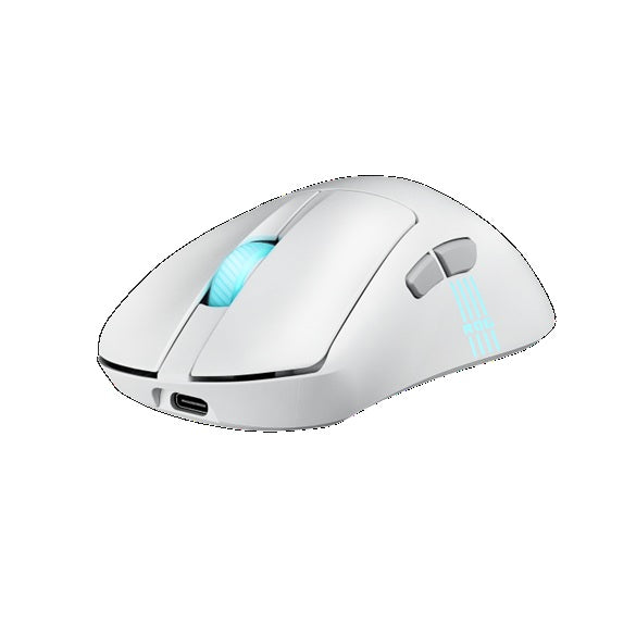 ASUS ROG Keris II Origin Gaming Mouse Moonlight White, ROG Micro Switch II, USB/Bluetooth/RF 2.4GHz, 8000 Hz, AURA Sync, 2 m paracord - Image 4