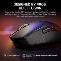 Corsair SABRE v2 PRO ULTRALIGHT WIRELESS Gaming Mouse- Black, 36g, wireless, optical sensor, any grip, PC Win10/11 - Image 3