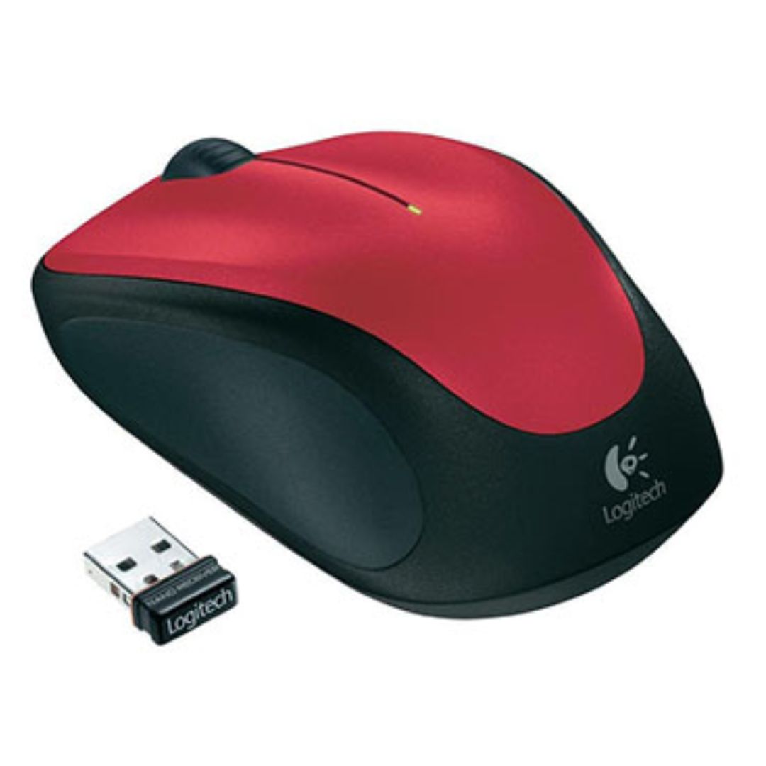 Logitech M235 Wireless Mouse Red Contoured design Glossy Comfort Grip Advanced Optical Tracking 1-year battery life - Image 3