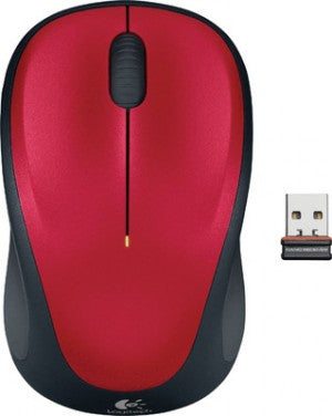Logitech M235 Wireless Mouse Red Contoured design Glossy Comfort Grip Advanced Optical Tracking 1-year battery life - Image 1