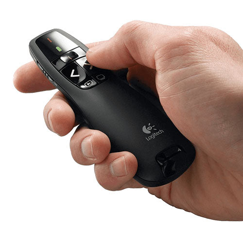 Logitech R400 Wireless Presenter, 15m Range, Red laser pointer Battery indicator Plug-and-play wireless receiver (LS) - Image 1