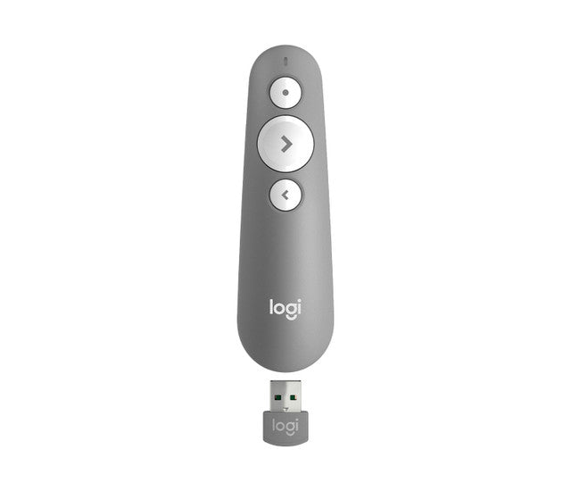 Logitech R500S Laser Presentation Remote with Dual Connectivity Bluetooth or USB 20m Range Red Laser Pointer for PowerPoint Keynote Mid Grey - Image 5