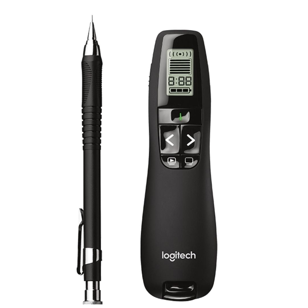 (LS) Logitech R800 Laser Presentation Remote LCD display  time tracking 30m Range, 2.4GHz Instuitive slideshow controls ~MILT-R700PRO 910-003508 - Image 2