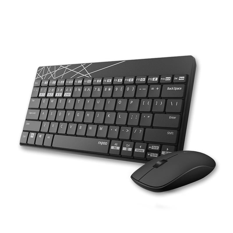 RAPOO 8000M Compact Wireless Multi-mode Bluetooth, 2.4Ghz, 3 Device Keyboard and Mouse Combo - Image 4