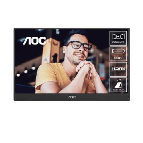 AOC 15.6inch FHD IPS 1920x1080 16:9, 800:1 Contrast 230 Nits 2x USB-C 1x Mini HDMI 2.0 1Wx2 Speakers Foldable Smart Cover VESA Mount Portable Monitor - Image 5