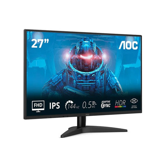 AOC 27B36X, 27″ IPS, 1920×1080@144Hz, 0.5ms MPRT, 300 nits, 1500:1, sRGB 121%, HDMI 1.4, DP 1.4, tilt, VESA 100×100, 22W, 3.11kg, black - Image 2