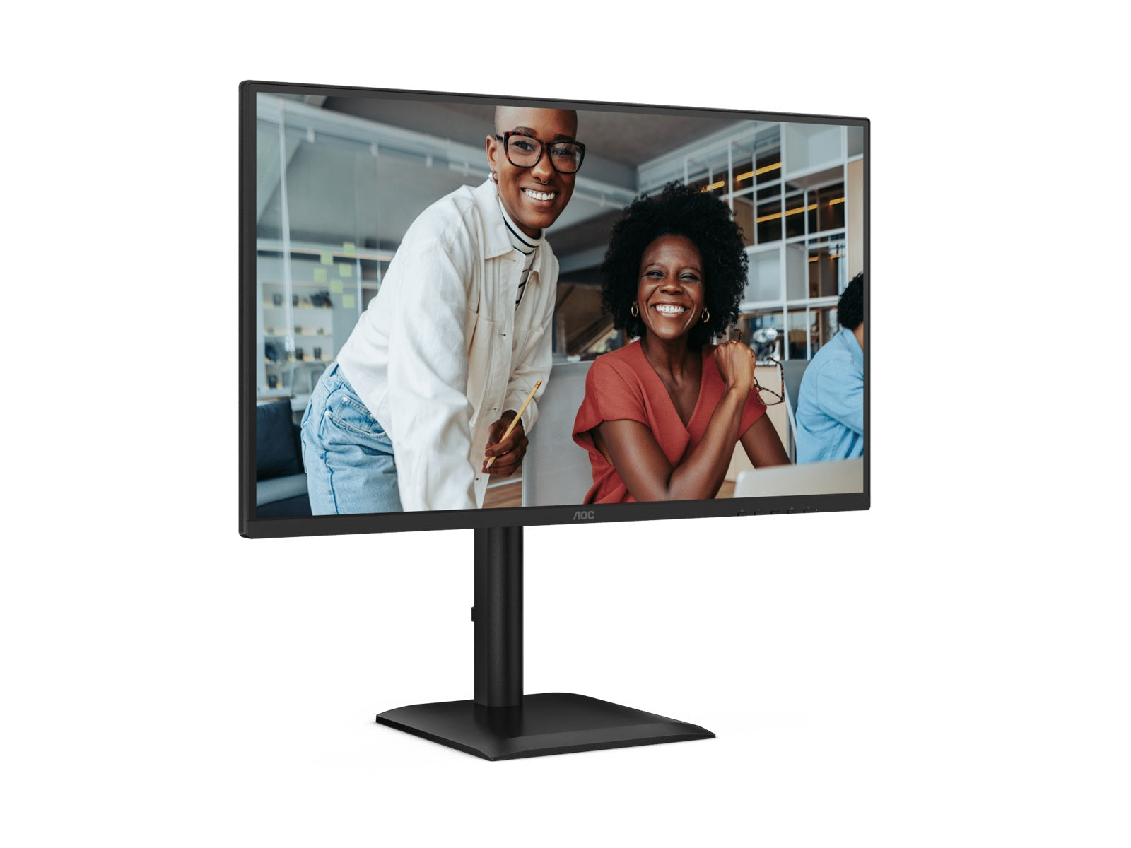 AOC 27" IPS, 1080p 120Hz, 300 nits, 1500:1, 4ms/1ms, 98% NTSC, HDMI/DP/VGA, USB3.2×4, 2×2W speakers, full ergonomic stand, VESA 100×100 - Image 2
