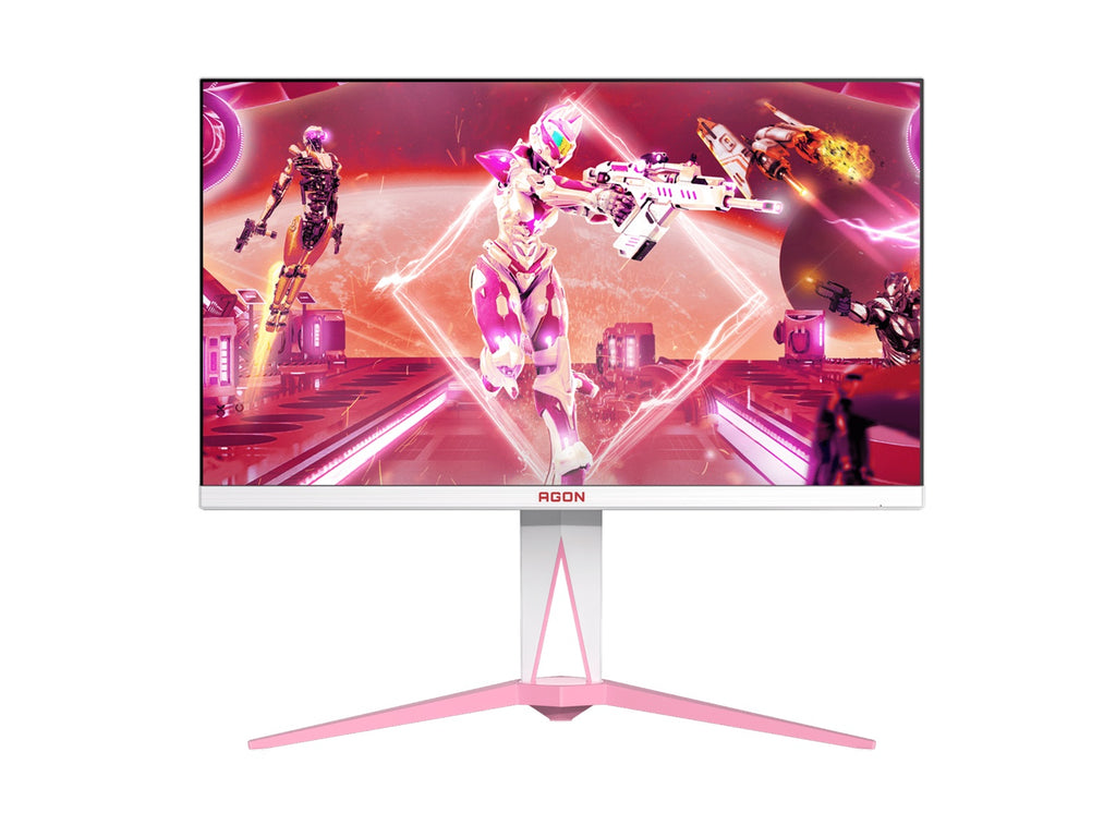 AOC AGON 27" QHD Gaming Monitor – 170Hz QHD IPS, 1ms GtG, 1.07B colors, Delta E<2, HDMI 2.0, DP 1.4, USB hub, pink & white design, height adjustable - Image 1
