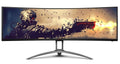 AOC 49" Curved 1800R, 5120X1440 DQHD, 32:9, Adaptive Sync, HDR 400,1ms, 165Hz ,3x HDMI,1x DP,USB-C , Speaker, HAS, KVM ultra wide monitor - Image 1