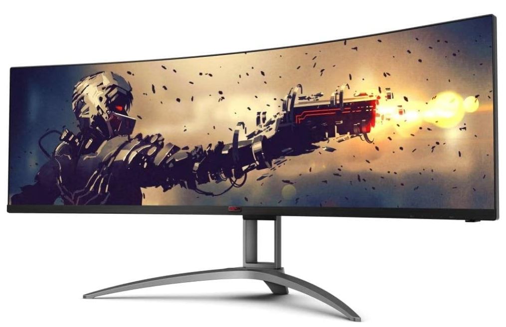 AOC 49" Curved 1800R, 5120X1440 DQHD, 32:9, Adaptive Sync, HDR 400,1ms, 165Hz ,3x HDMI,1x DP,USB-C , Speaker, HAS, KVM ultra wide monitor - Image 2