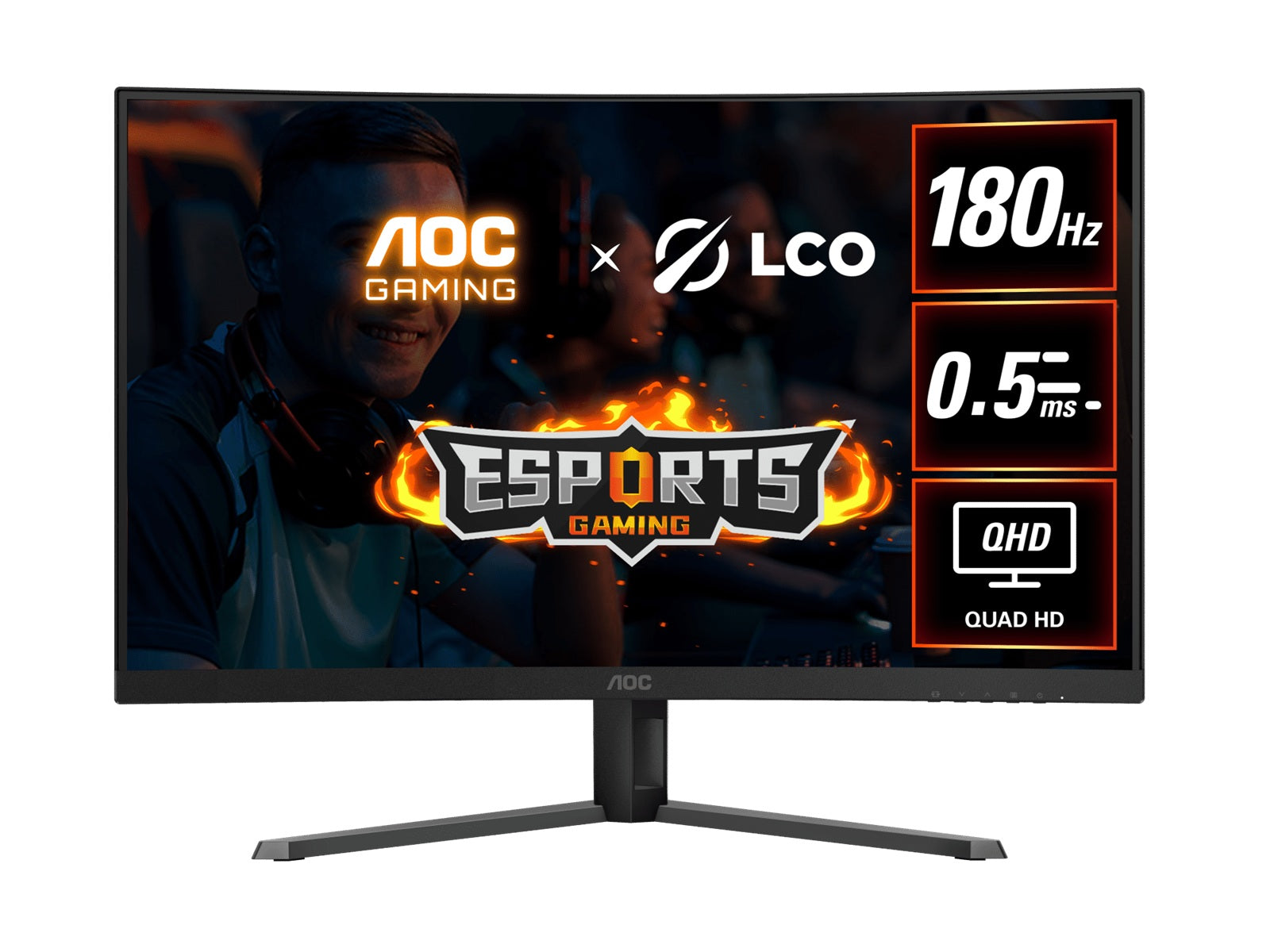 AOC 31.5" QHD Curved Monitor (CQ32G4E) – 180Hz VA, 0.5ms MPRT, 1500R curve, 121% sRGB, DP 1.4, HDMI 2.0, Delta E<2, tilt adjustable, 3500:1 contrast - Image 5