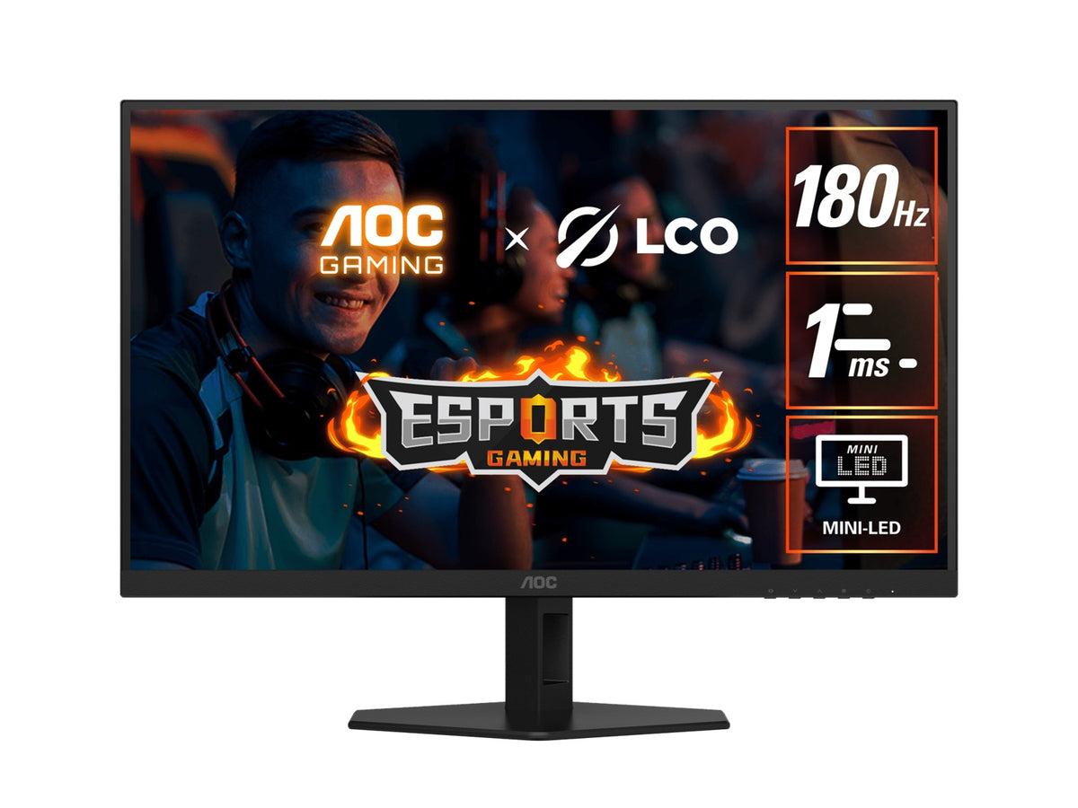AOC 27" QD-MiniLED Monitor – QHD 180Hz, 1ms, 5000:1 contrast, 1200 nits peak HDR, Quantum Dot VA, 148% sRGB, DP 1.4, HDMI 2.0, tilt adjusable - Image 5